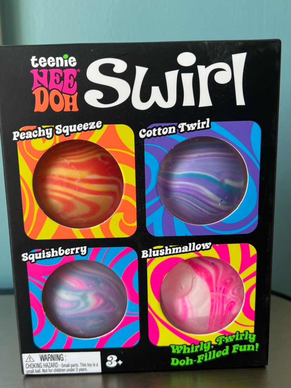 teenie NEE DOH Swirl Kids Toy Set - Pink, Purple, Red, Blue